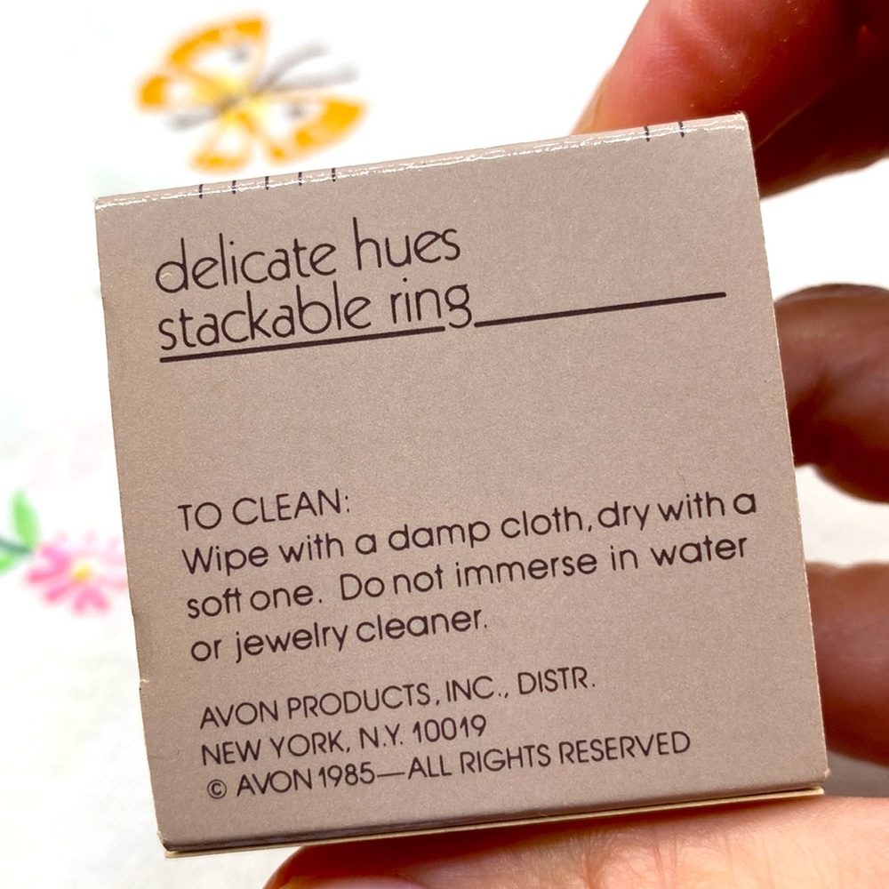 Vintage Avon Delicate Hues Stackable Ring Simulat… - image 7